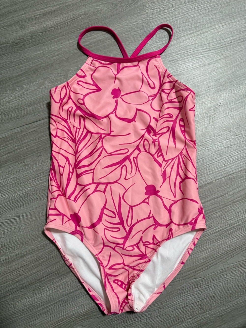 Carter's Pink Floral Halter One-Piece Swimsuit